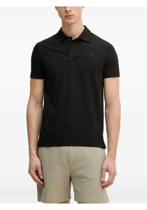 Trussardi logo-embroidered piqué polo shirt - Black