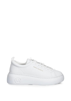Armani Exchange logo-embossed platform sneakers - White