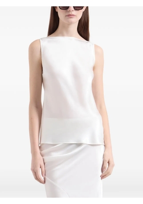 Nina Ricci draped-back silk top - White