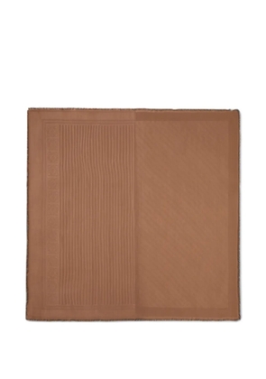 LOEWE Anagram-pattern frayed scarf - Brown