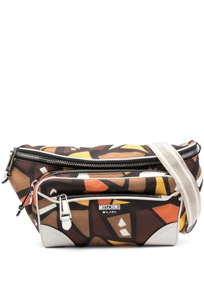 Moschino abstract-pattern belt-bag - Brown