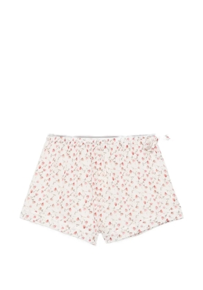 Posse Charlotte floral-print cotton mini shorts - Neutrals