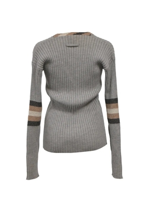 Jean Paul Gaultier Pre-Owned Ribbed knit V-neck sweater - Grey