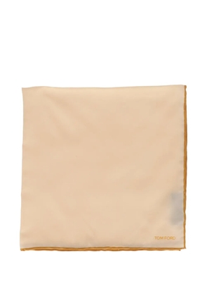TOM FORD logo-detailed pocket square - Neutrals