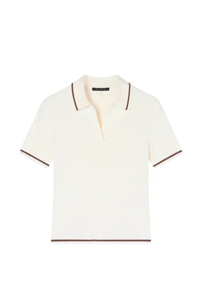 Armani Exchange ribbed-knit contrast-tipping top - White