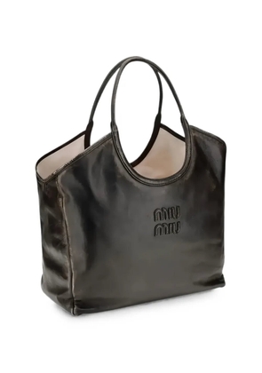 Miu Miu Ivy logo-embossed tote bag - Black