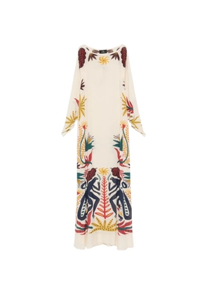 ETRO printed long-sleeved maxi dress - Neutrals