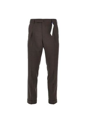 Santaniello pleated wool trousers - Brown