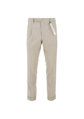 Santaniello textured turn-up trousers - Neutrals