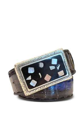 Castangia engraved buckle belt - Black