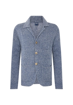 Fedeli button-up notched-lapel cardigan - Blue