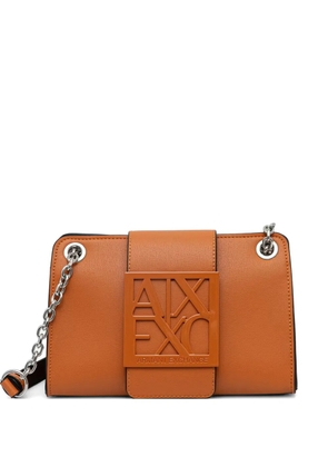 Armani Exchange logo-plaque chain-link cross body bag - Orange