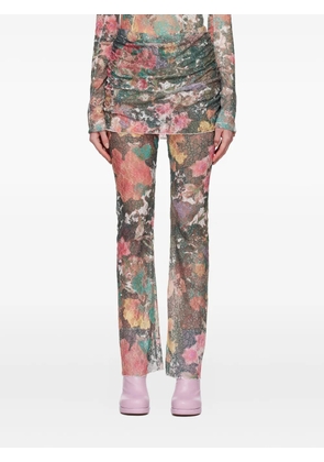 Rave Review floral-motif layered trousers - Green