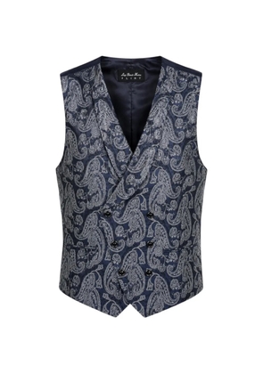 LUIGI BIANCHI MANTOVA paisley-print double-breasted waistcoat - Blue