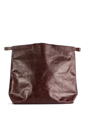 bea mombaers grained leather clutch bag - Brown