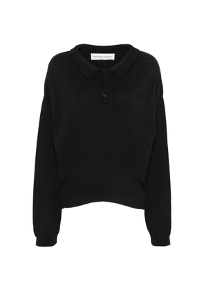 Marie Adam-Leenaerdt logo-embroidered polo-style sweater - Black