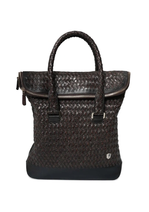 Lardini Tardini woven calfskin leather tote bag - Brown