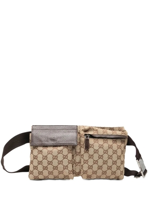 Gucci Pre-Owned 2000-2015 GG Canvas Double Pocket belt bag - Neutrals