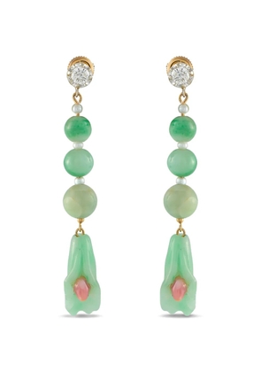LB Exclusive jade and diamond earrings - Gold