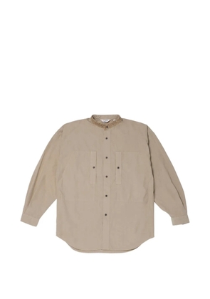 Woolrich garment-dyed cotton-poplin shirt - Neutrals