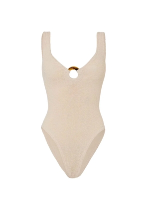 Hunza G Celine ring-detail swimsuit - Neutrals