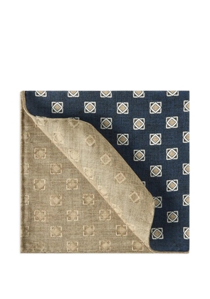 Brunello Cucinelli silk geometric-pattern pocket square - Neutrals