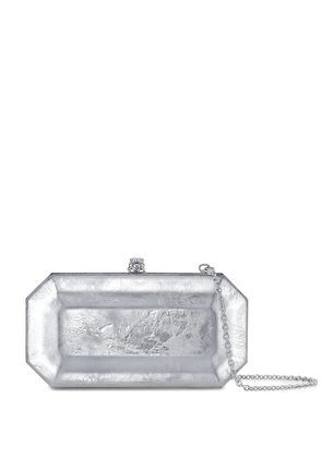 Tyler Ellis Perry metallic-leather clutch bag - Silver