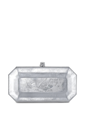 Tyler Ellis Perry metallic-leather clutch bag - Silver