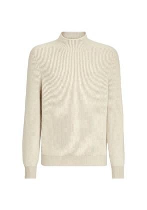 Brunello Cucinelli cashmere English rib turtleneck sweater - Neutrals