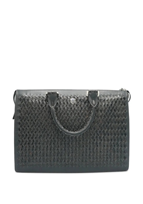Lardini Tardini woven leather business bag - Black