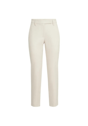 Brunello Cucinelli stretch-cotton cover slim-fit trousers - White