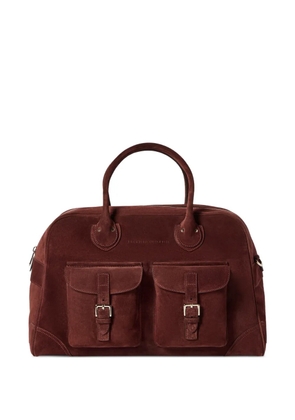 Brunello Cucinelli suede weekender bag - Brown