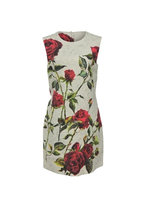 Dolce & Gabbana Pre-Owned rose-print shift dress - Neutrals