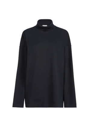 Brunello Cucinelli cotton and silk interlock turtleneck sweater - Blue