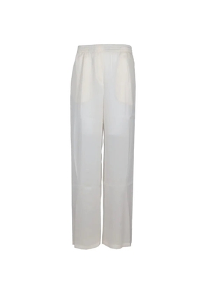 La-Rose elasticated-waistband silk trousers - White