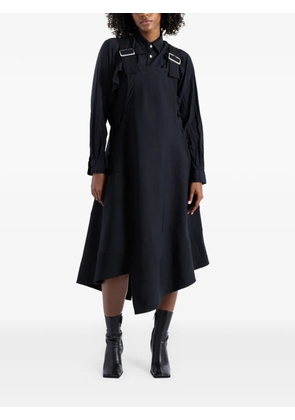 Comme Des Garçons asymmetric-hem apron-style midi dress - Black
