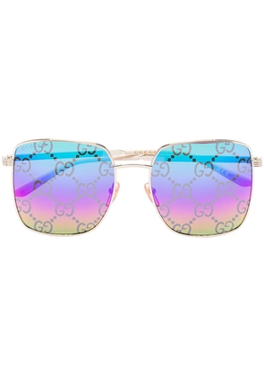 Gucci Eyewear GG-monogram square-frame sunglasses - Blue