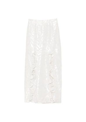 Leen Mougrhabi Zara ruffled slit maxi skirt - White