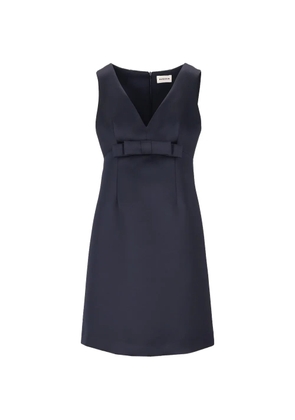 P.A.R.O.S.H. bow-detail V-neck dress - Blue