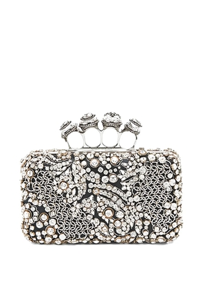 Alexander McQueen Spider Knuckle crystal-embellished clutch bag - Silver