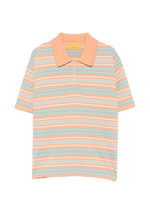 Guest In Residence horizontal-stripe polo top - Orange