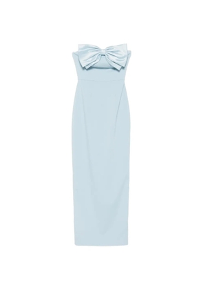 Leen Mougrhabi Angelique oversized-bow bandeau maxi dress - Blue