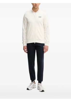 Ea7 Emporio Armani zip-up mock-neck sweatshirt - Neutrals