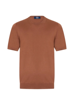 Fedeli short-sleeve wool T-shirt - Brown