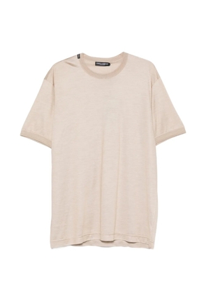 Dolce & Gabbana logo-patch T-shirt - Neutrals