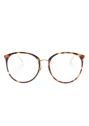 Linda Farrow The Kings round-frame glasses - Gold