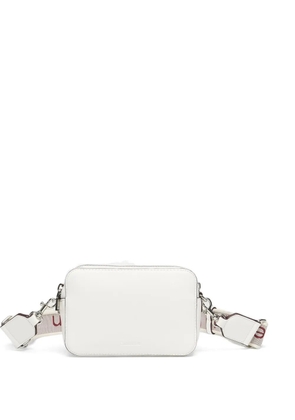 Calvin Klein logo-print strap double-zip mini shoulder bag - White