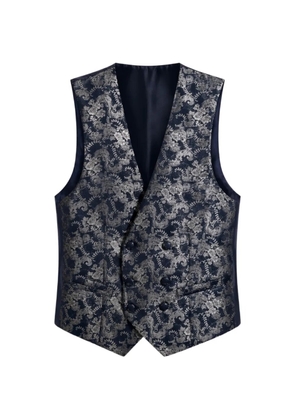RAMON SANJURJO floral-jacquard double-breasted waistcoat - Blue