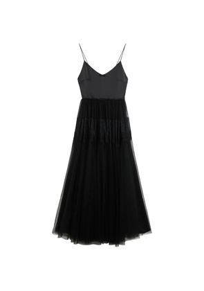 Viktor & Rolf tulle lace-trim maxi dress - Black