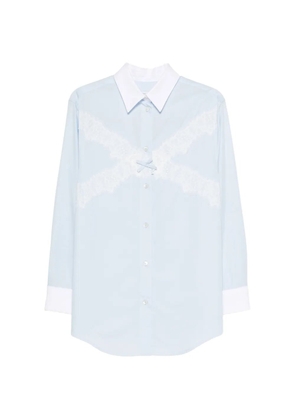 Viktor & Rolf lace-trimmed bow-detail shirt - Blue